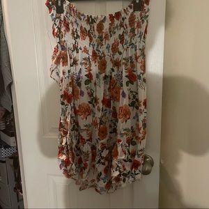 Spring Floral Strapless Dress